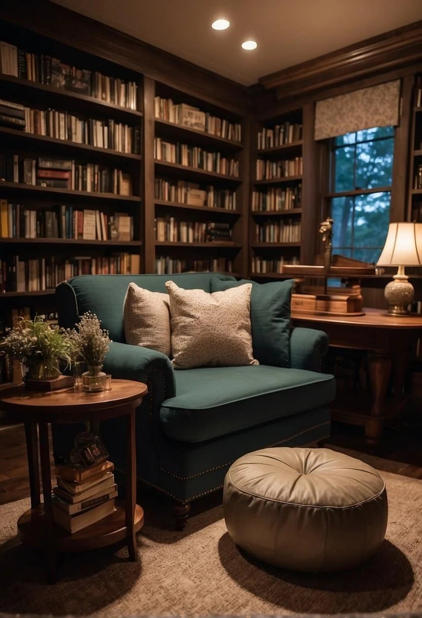 Combine a Reading Nook with a Home Library