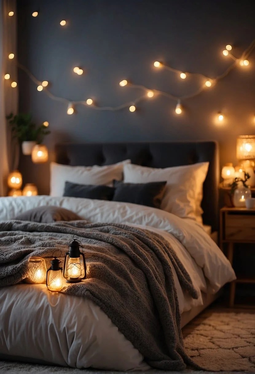 Mini Lantern String Lights for Bedroom