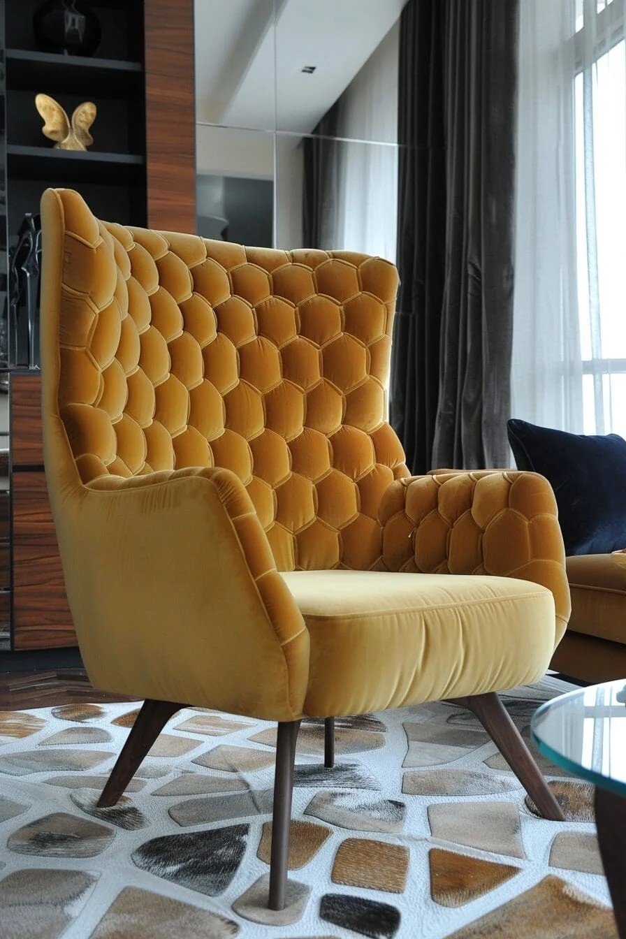 Honeycomb Yellow Armchair