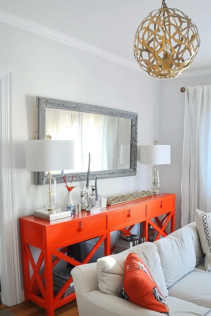 Orange & Gray Console Table