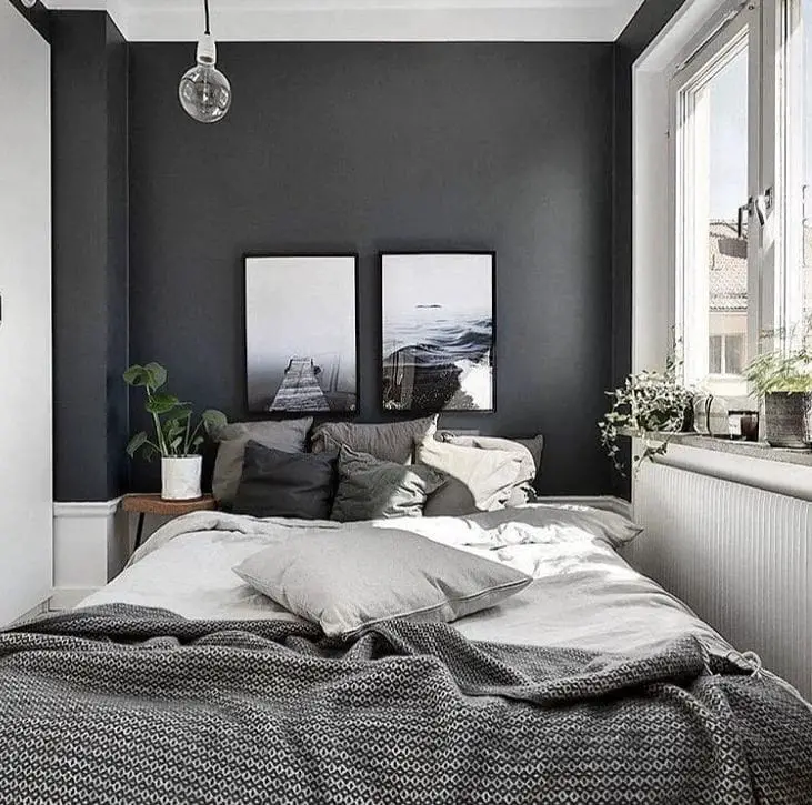 Dark Gray in a Small Bedroom