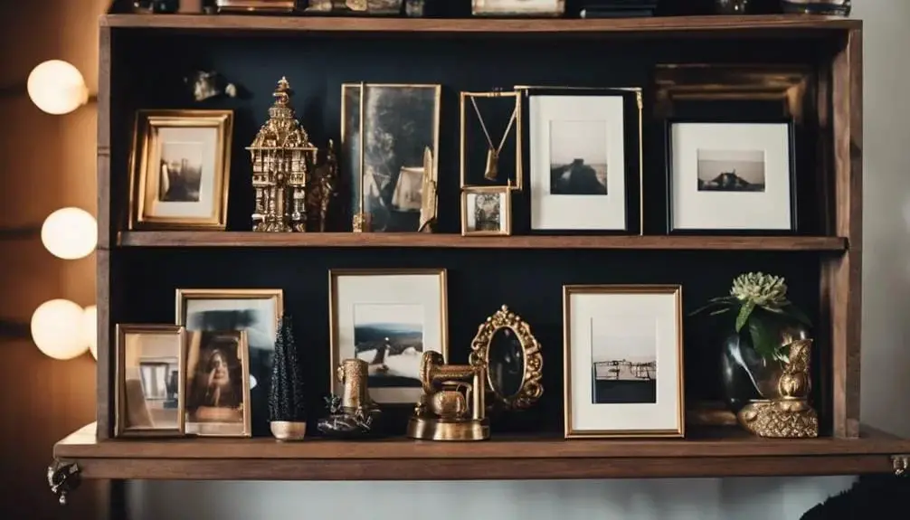 Group Smaller Frames on A Shelf