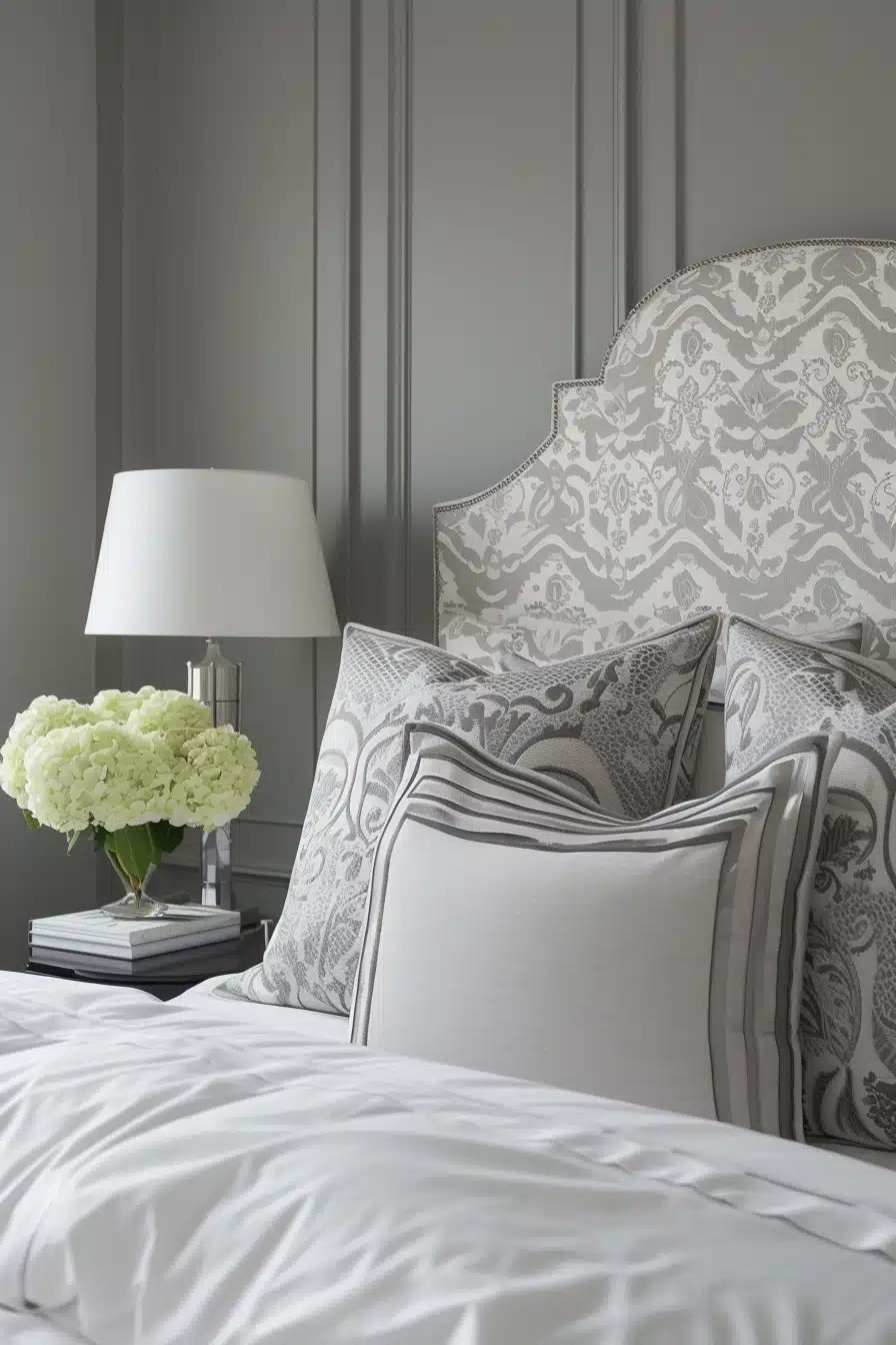 Patterned Grey Headboard