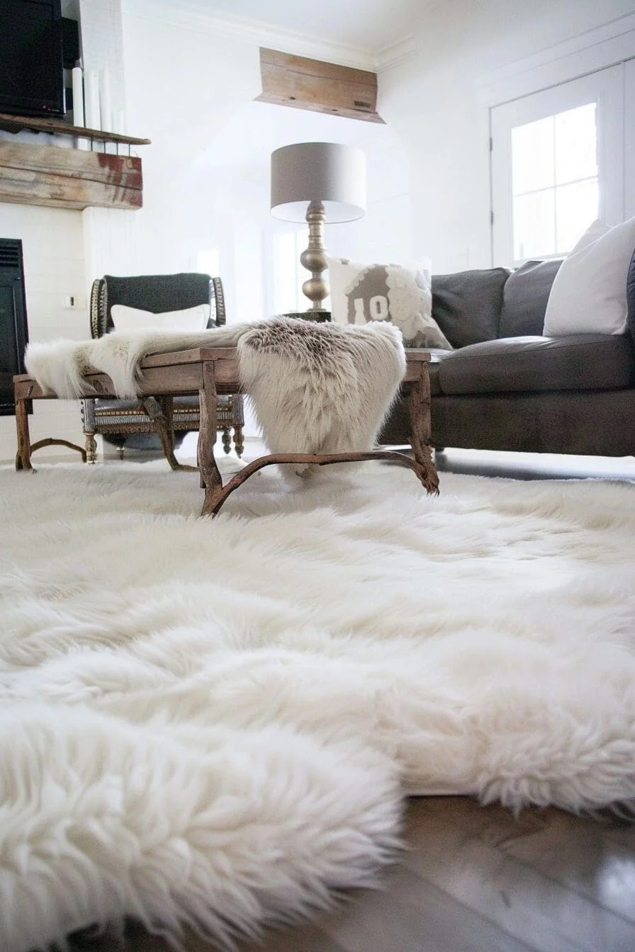 Fluffy White Rug