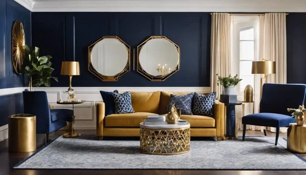 Navy and Gold Geometric Patterns