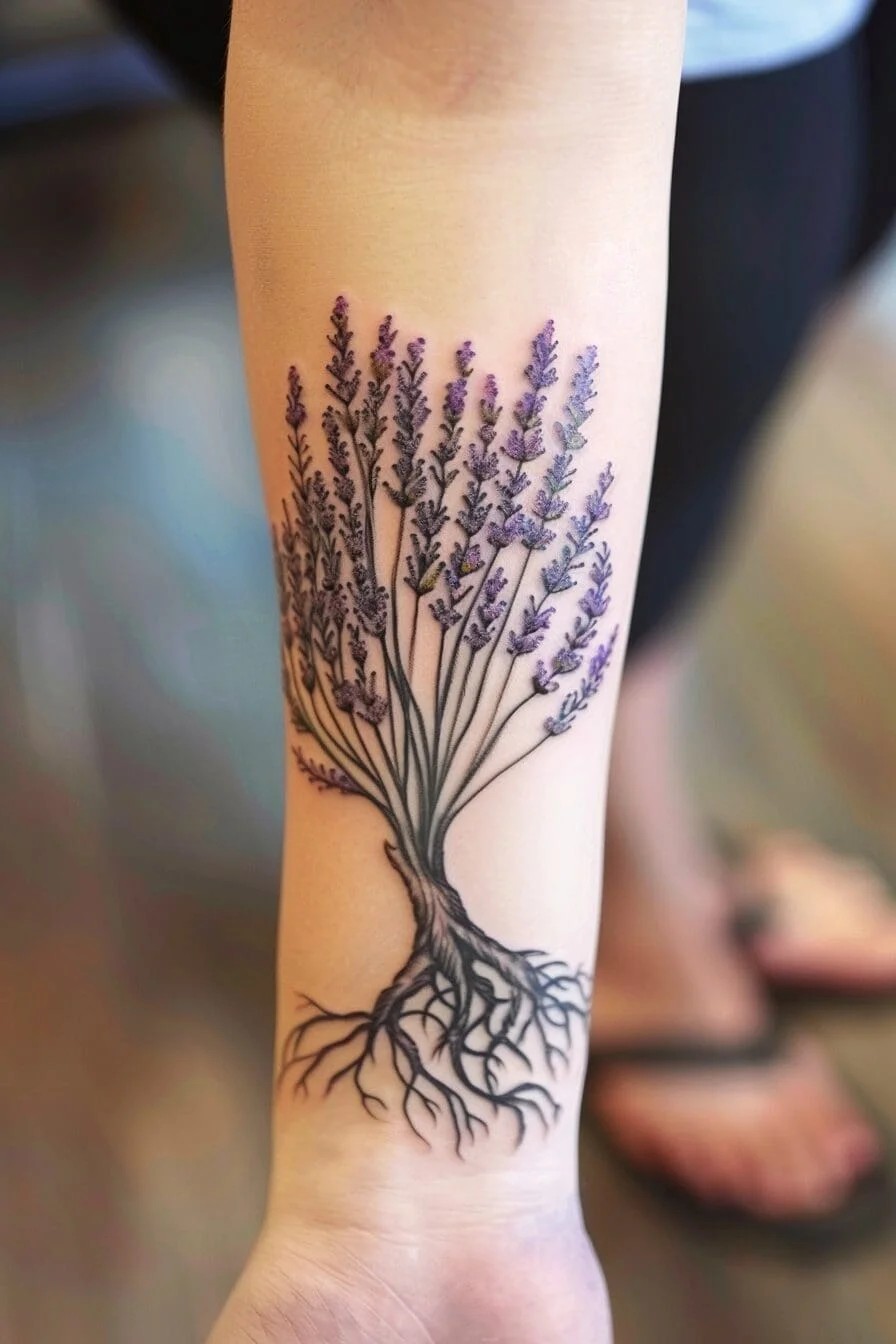 Lavender with a Tree or Roots