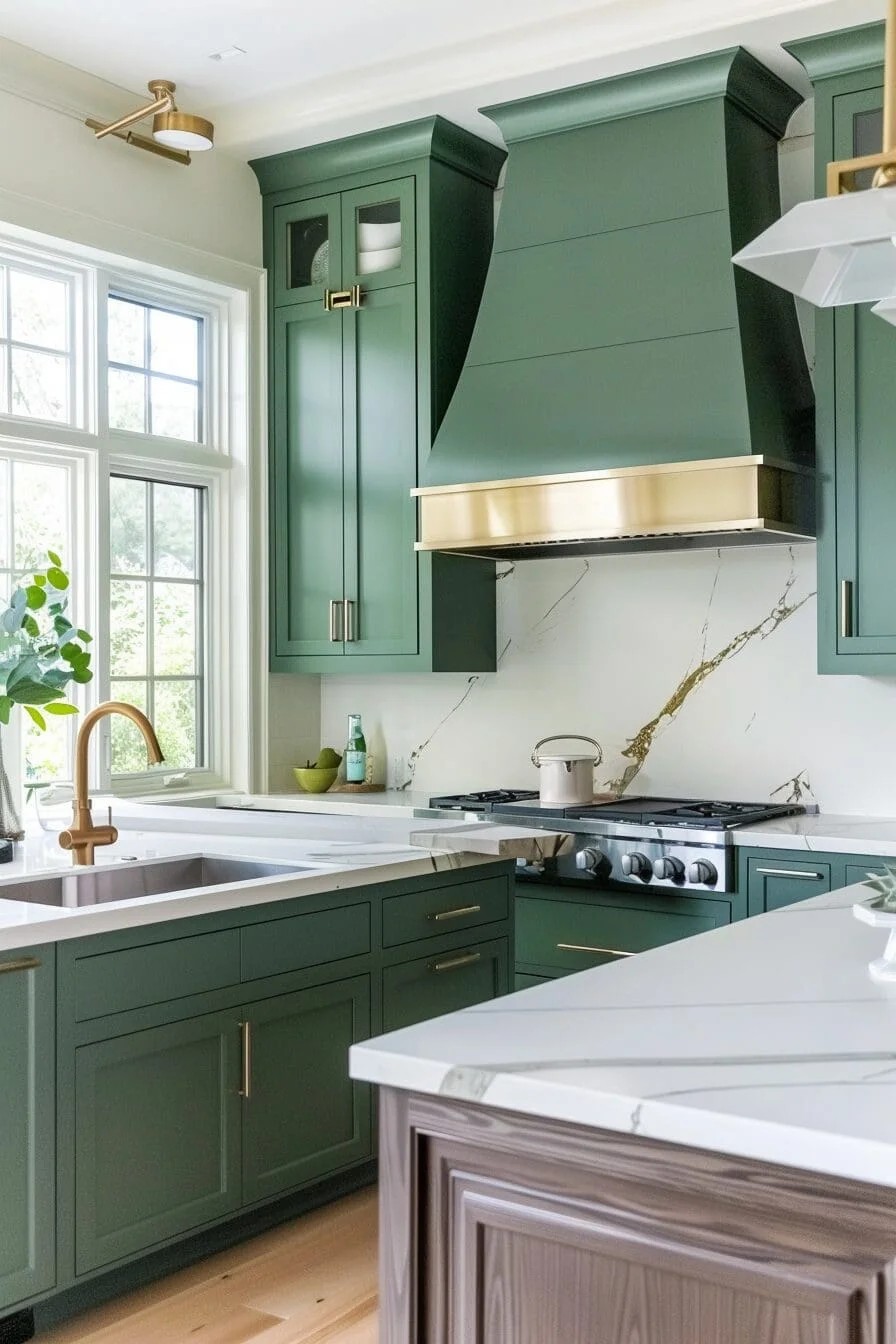 Green and Gold Kitchen Accents