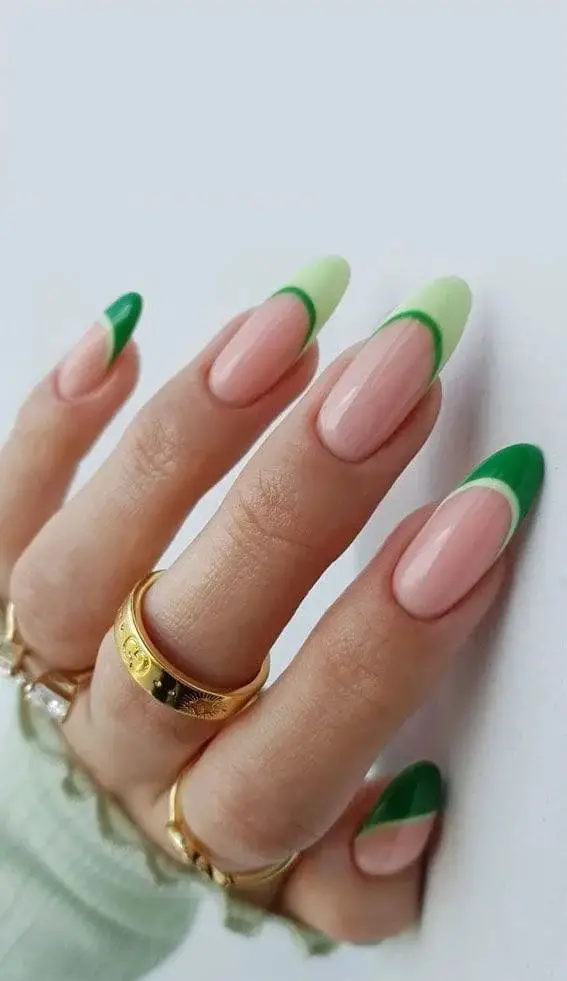 Double French Manicure, Vibrant Colors