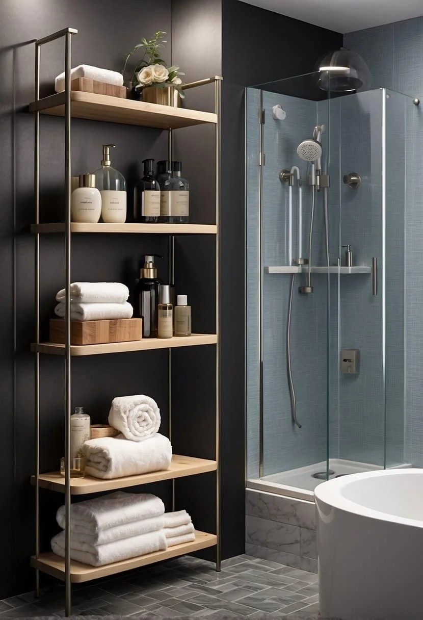 Install Corner Shelves in Your Small Bathroom Shower for Added Storage