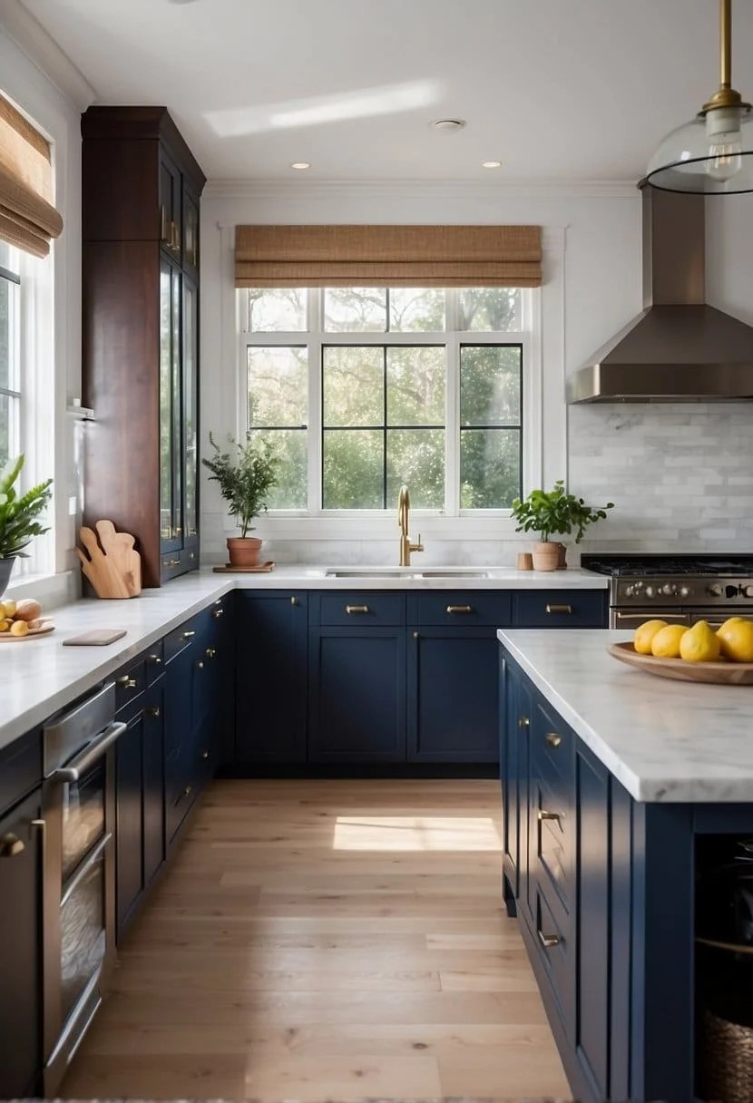 Navy Blue Kitchen Island