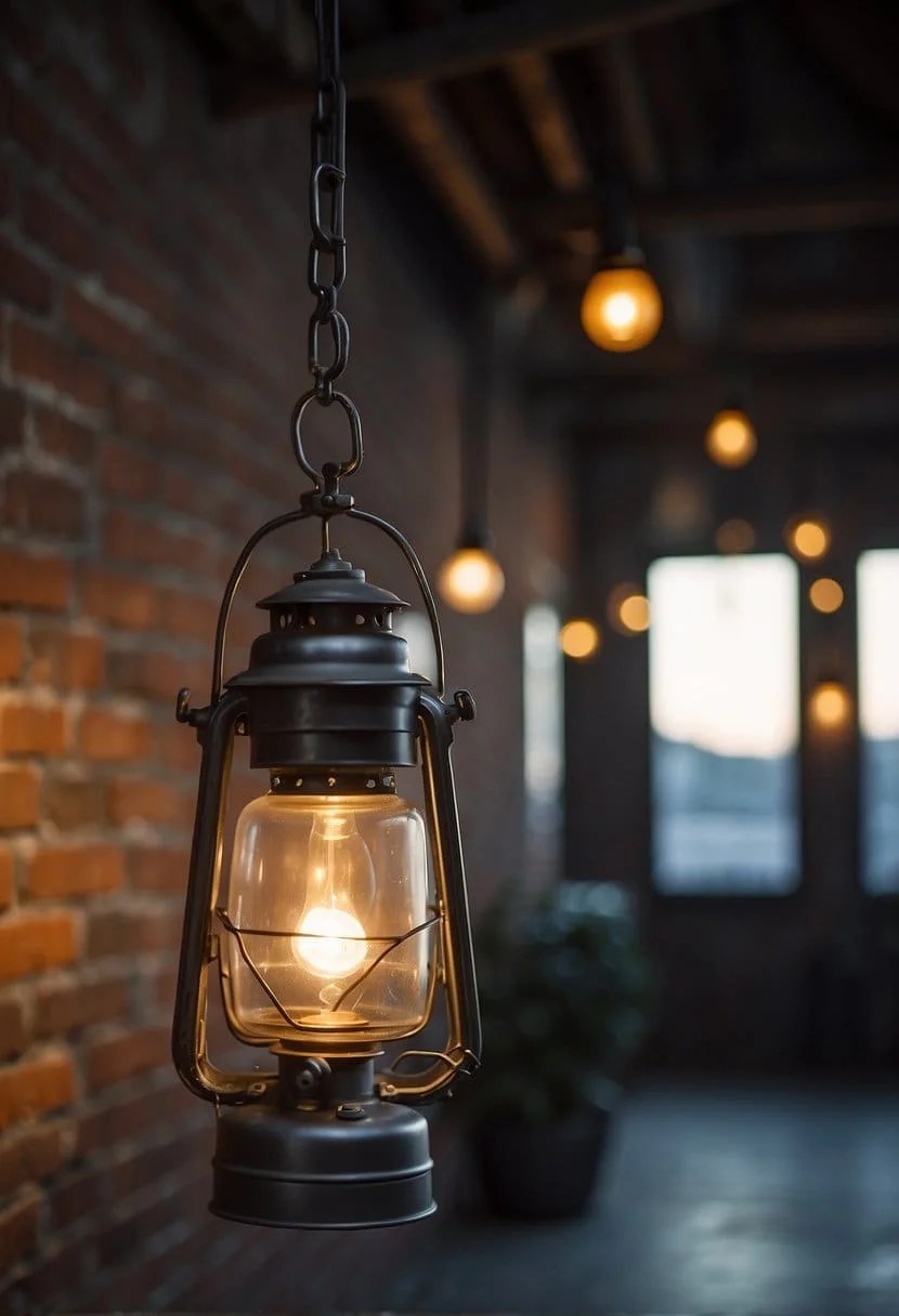 Industrial Style Pipe Lantern Holder