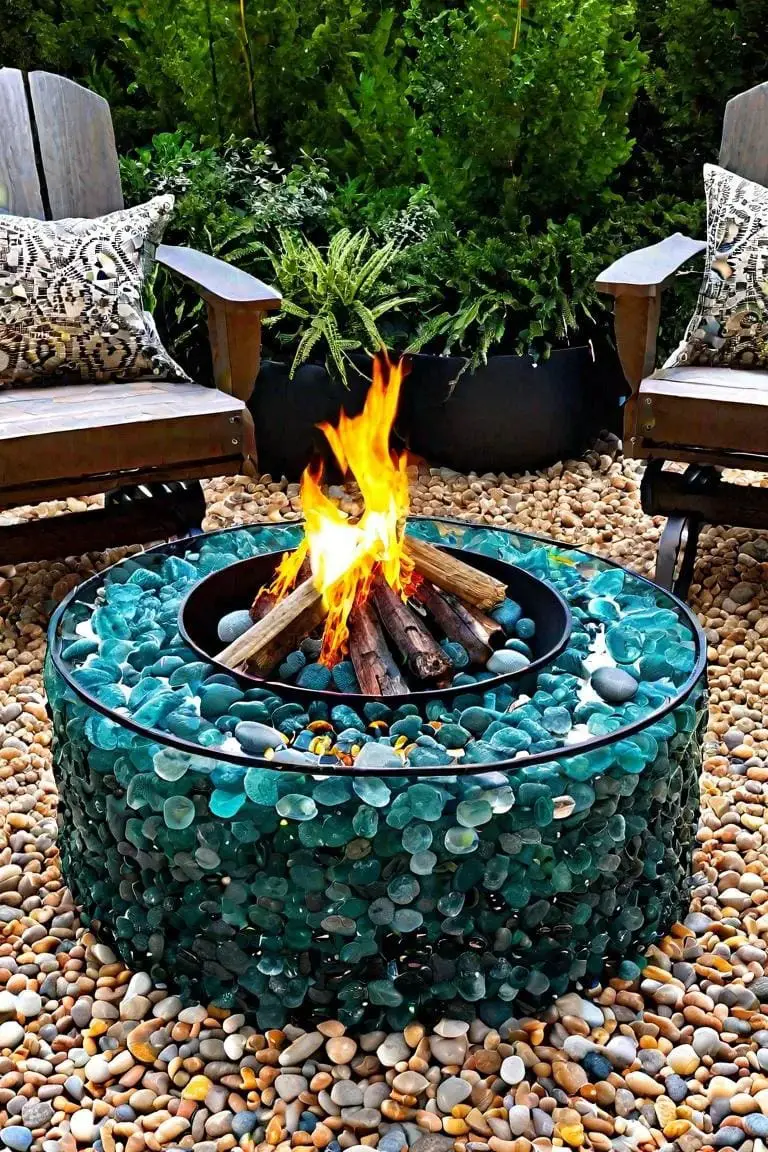 Fashion a Pebble and Glass Fire Pit