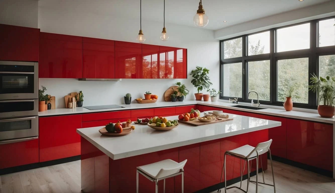 Retro Red Kitchen Islands