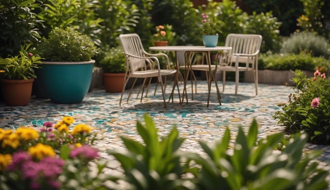 Mosaic Tile Garden Tabletops