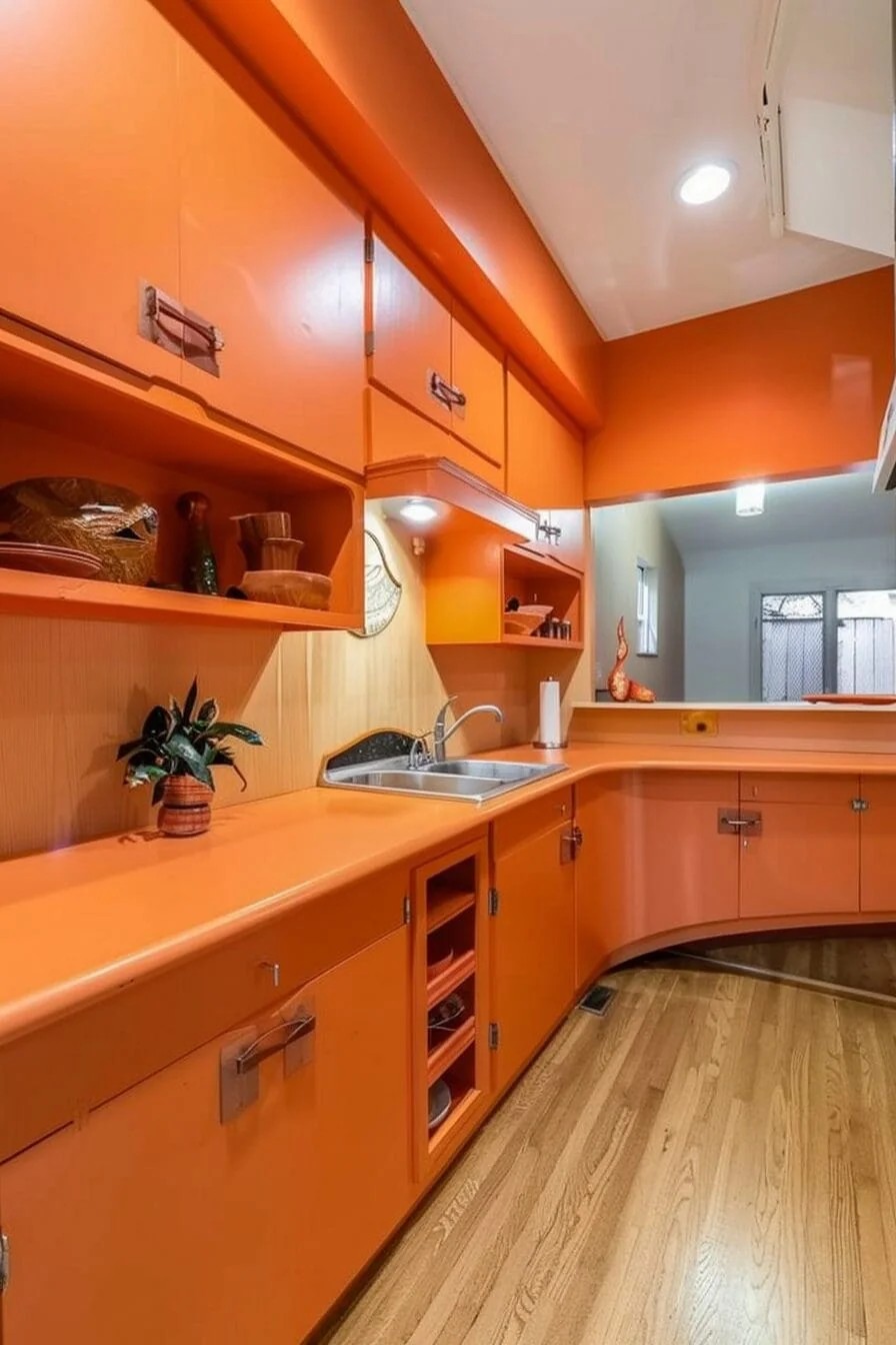 Burnt Orange Cabinets