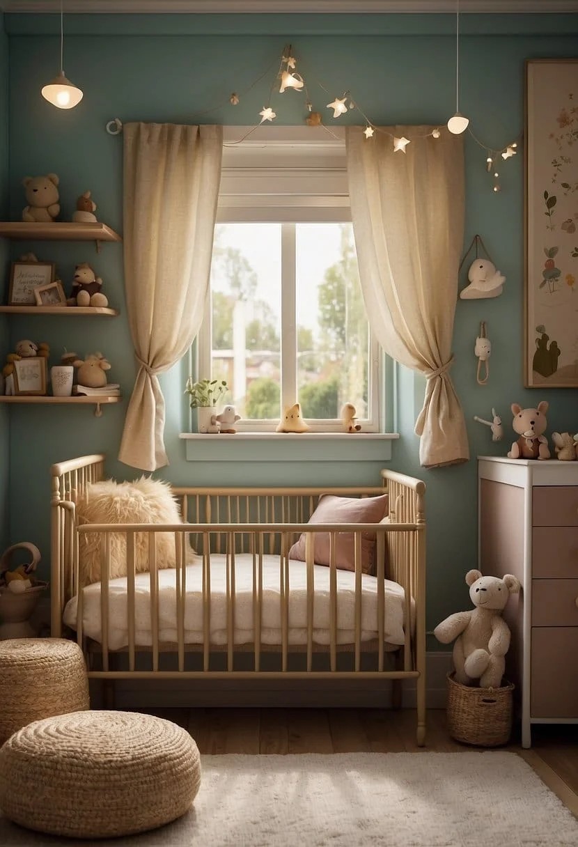 Vintage Storybook Illustrations on A Nursery Accent Wall