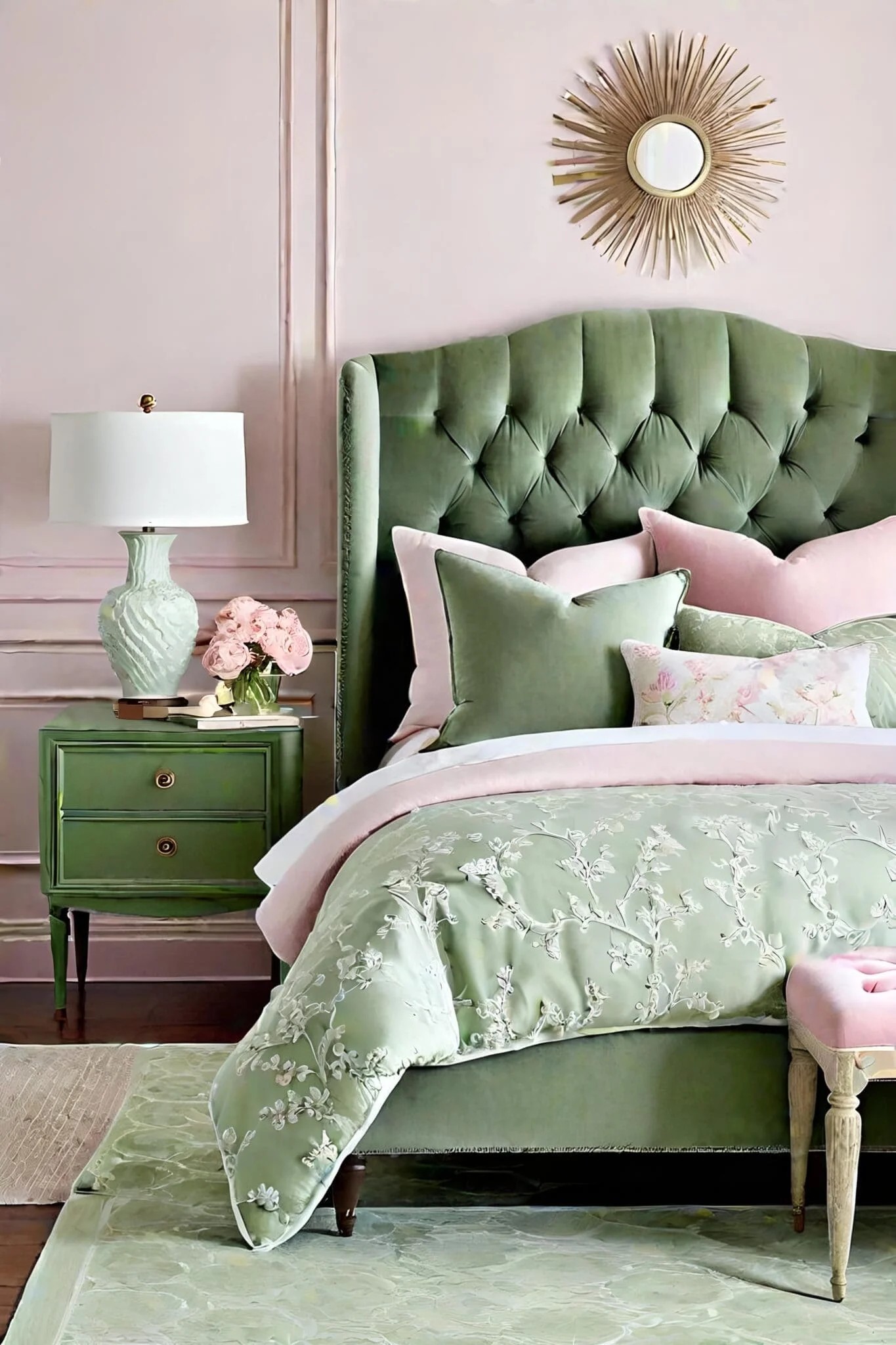 Sage Green And Soft Pink Bedroom For A Feminine Touch