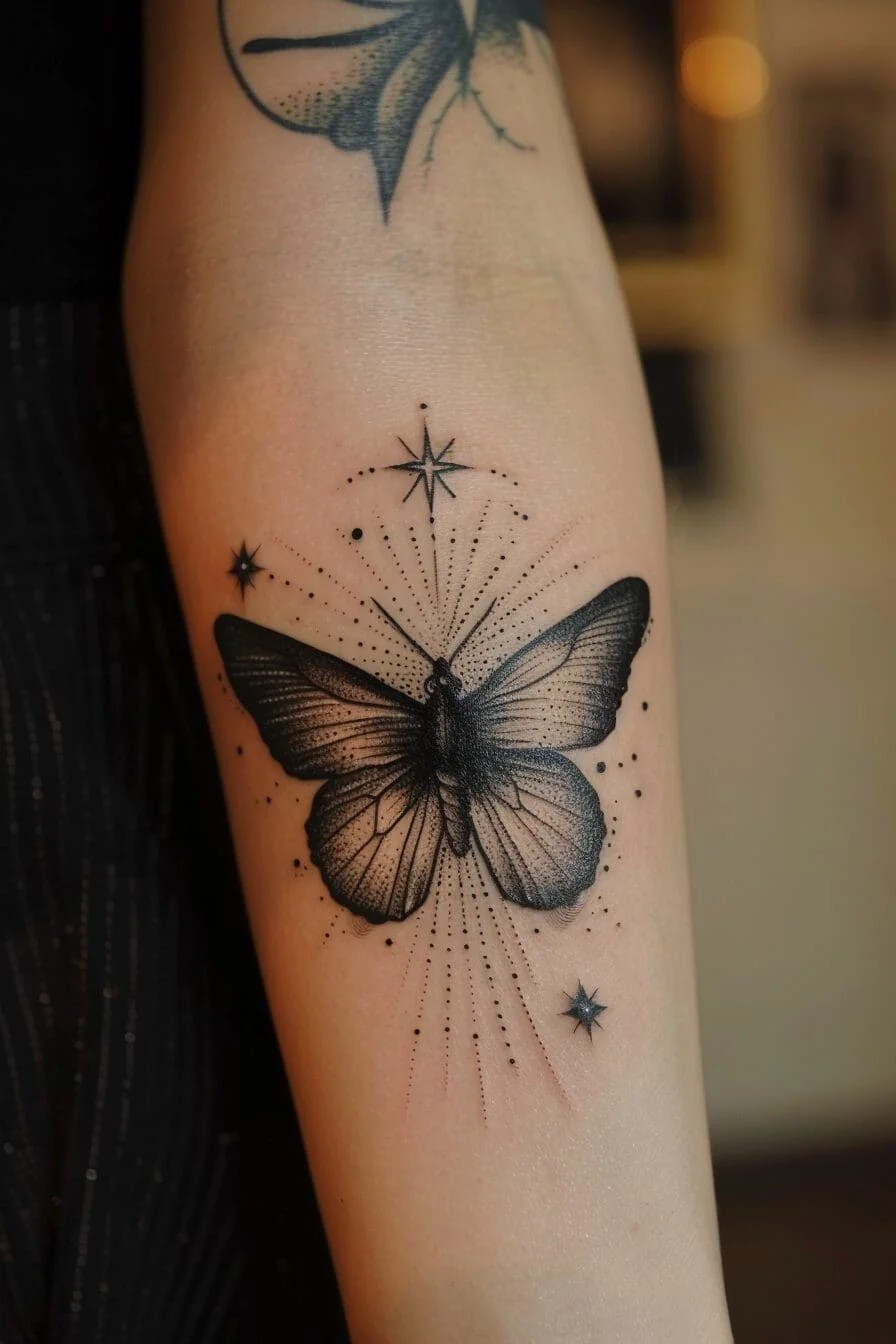 Butterfly with a Star: Symbolizes the pursuit of one’s dreams, hope, and the beauty of life