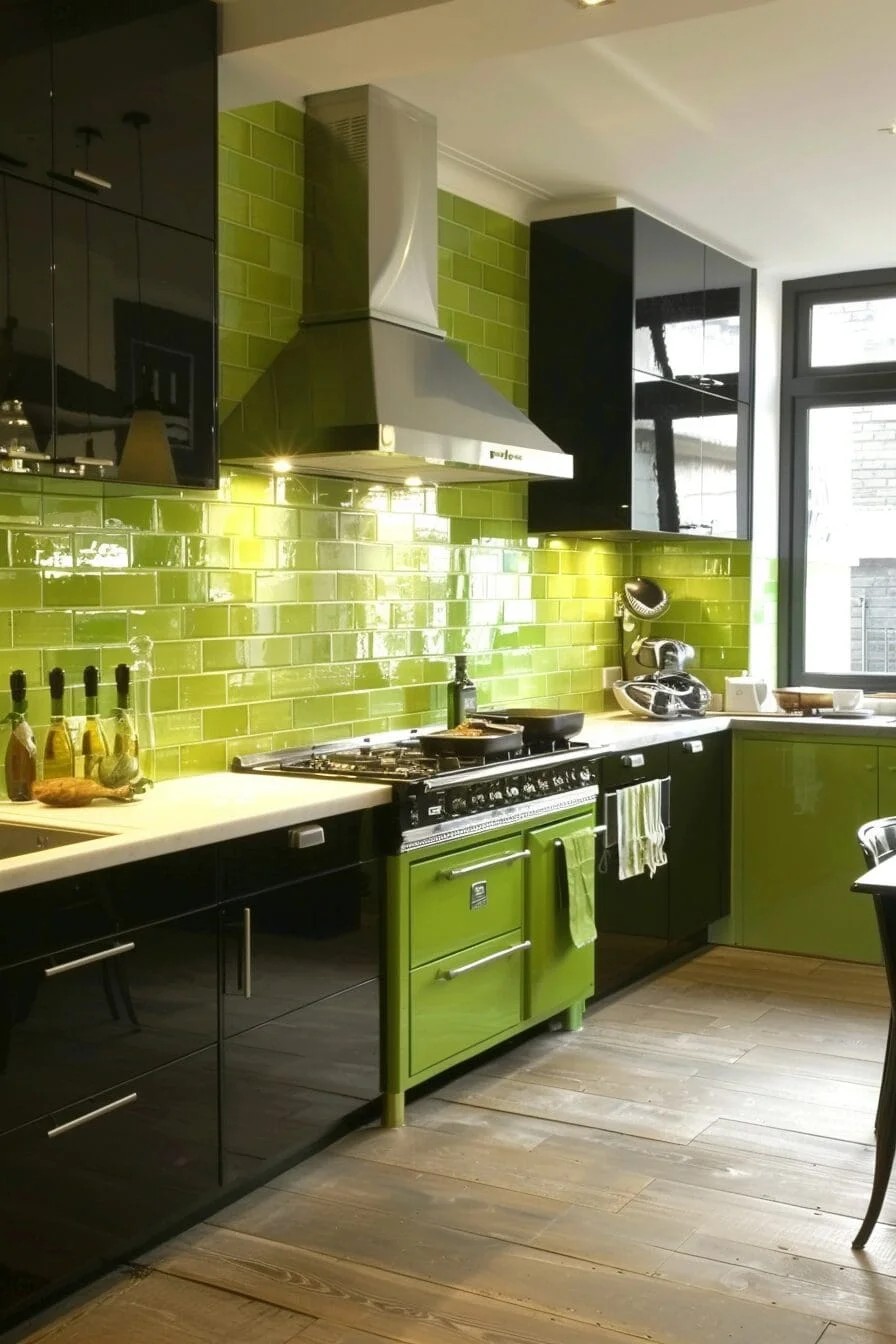 Green Kitchen Floor Tiles