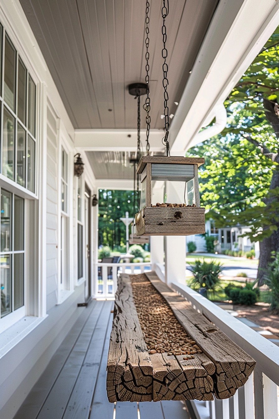 Rustic Birdfeeder Full of Seeds