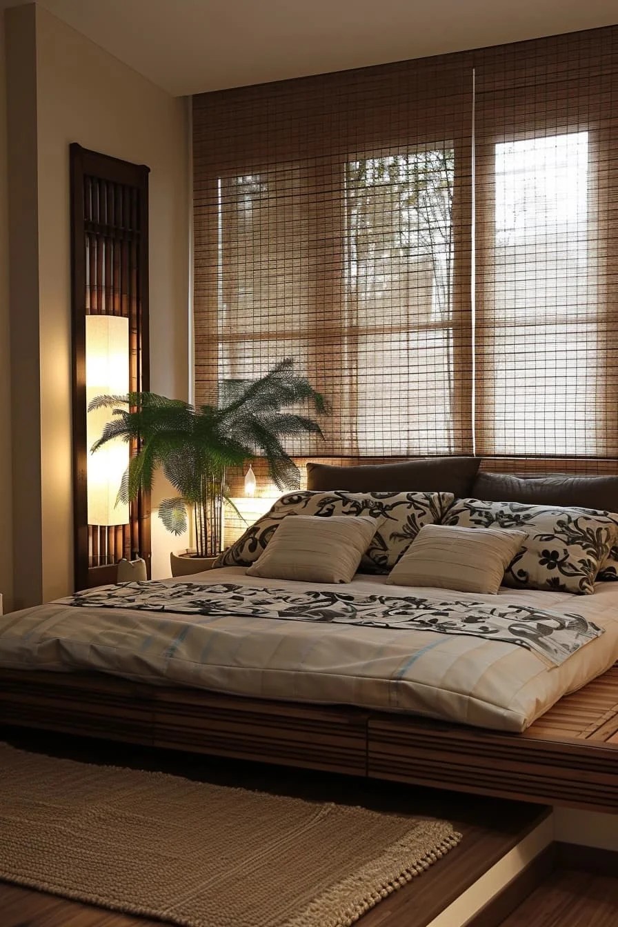 Tranquil Brown Bedroom with Zen Inspired Decor