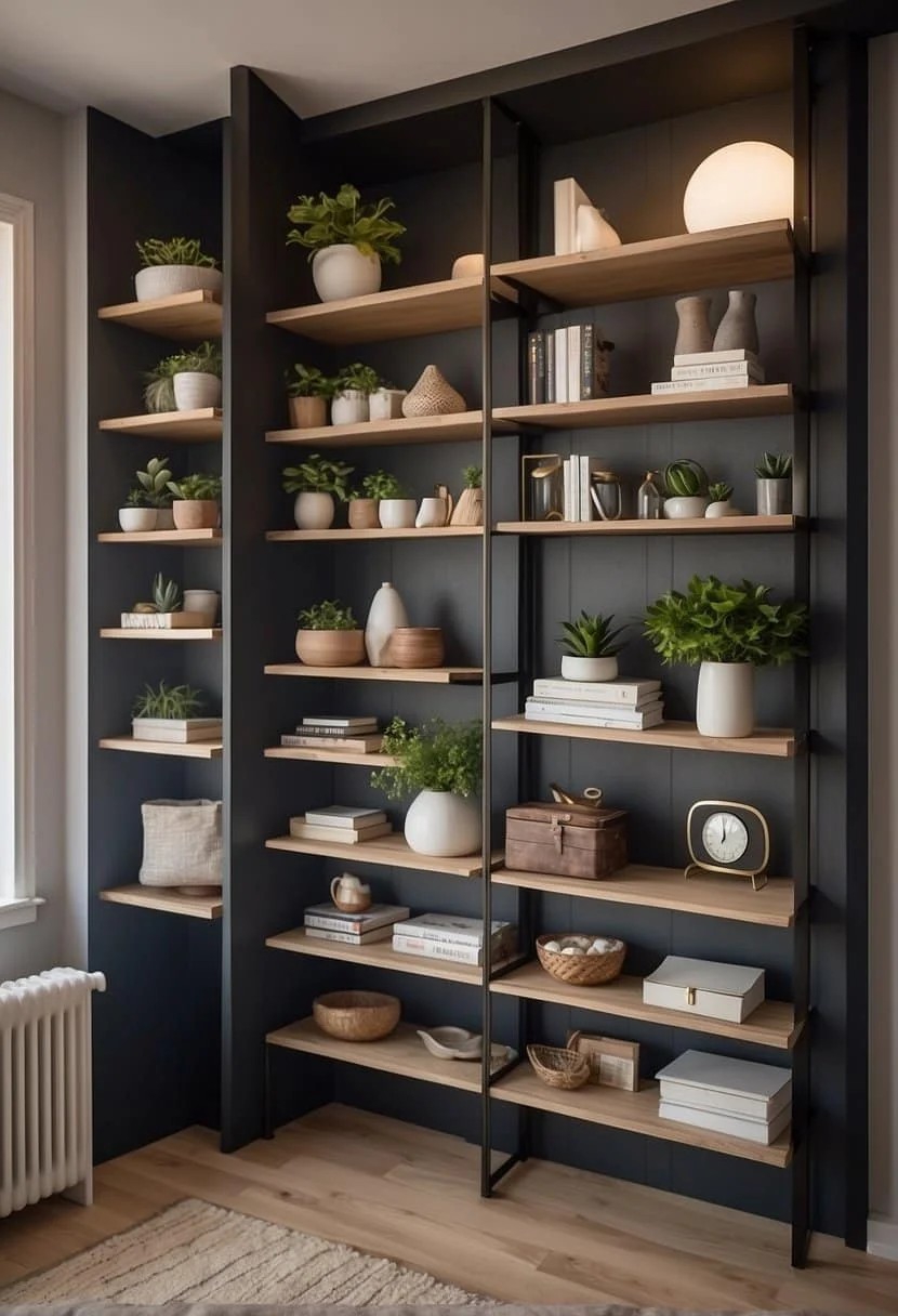 Utilize Vertical Space in Your Small Apartment for Storage Shelves