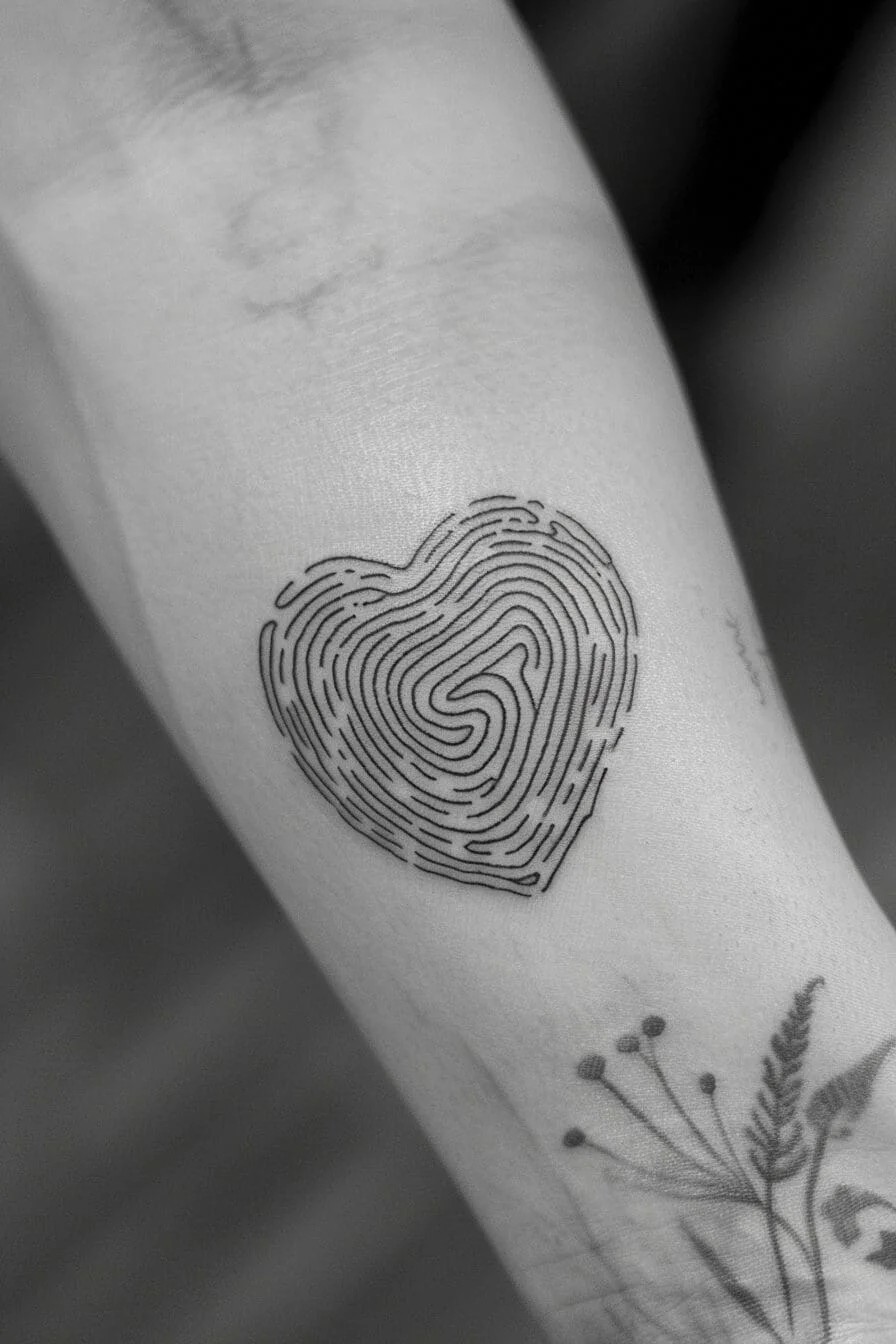 Fingerprint in a Heart Shape