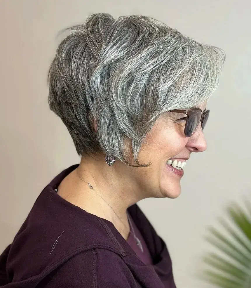 Wedge Short Haircut for Older Women