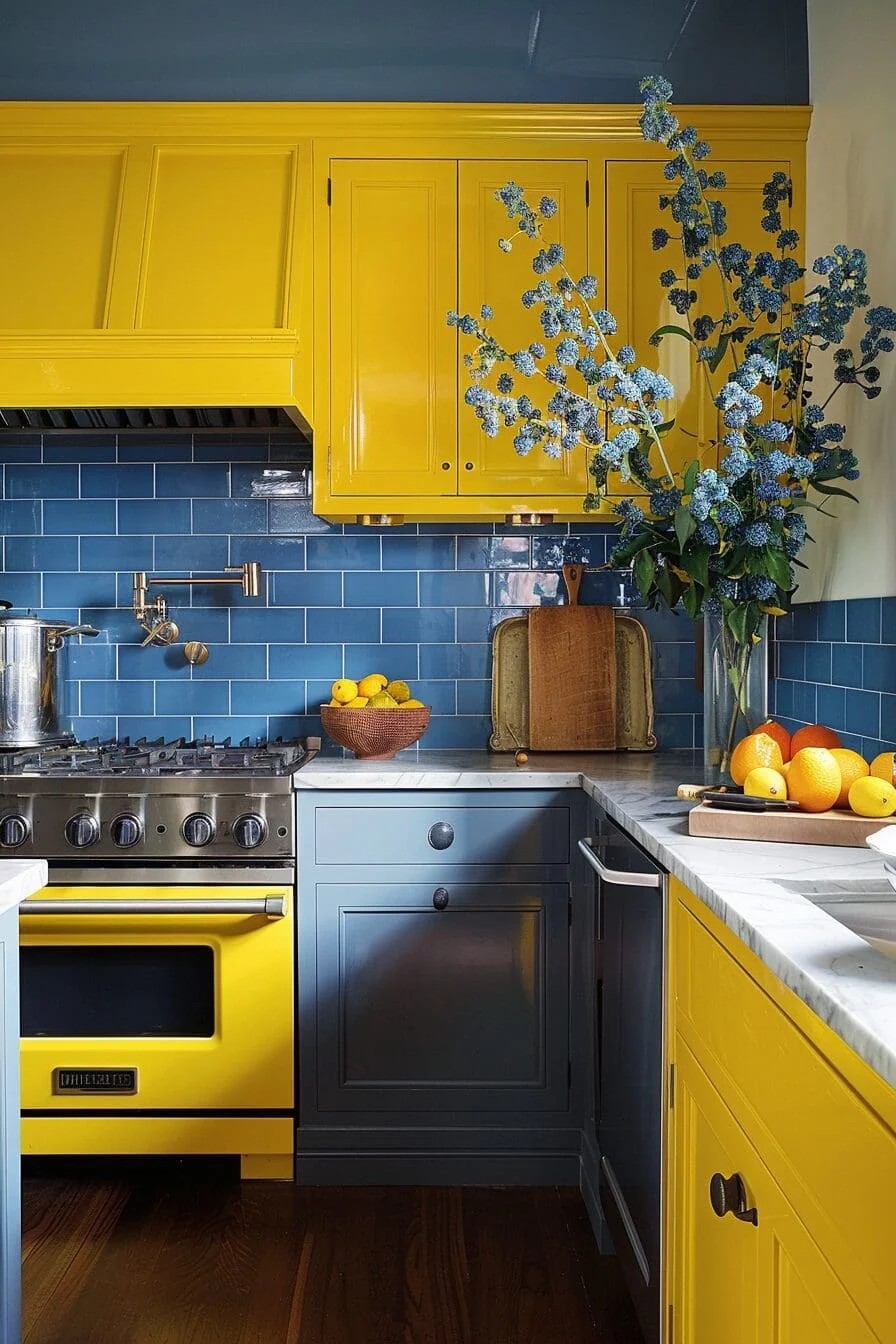 Bold Yellow and Blue Contrast