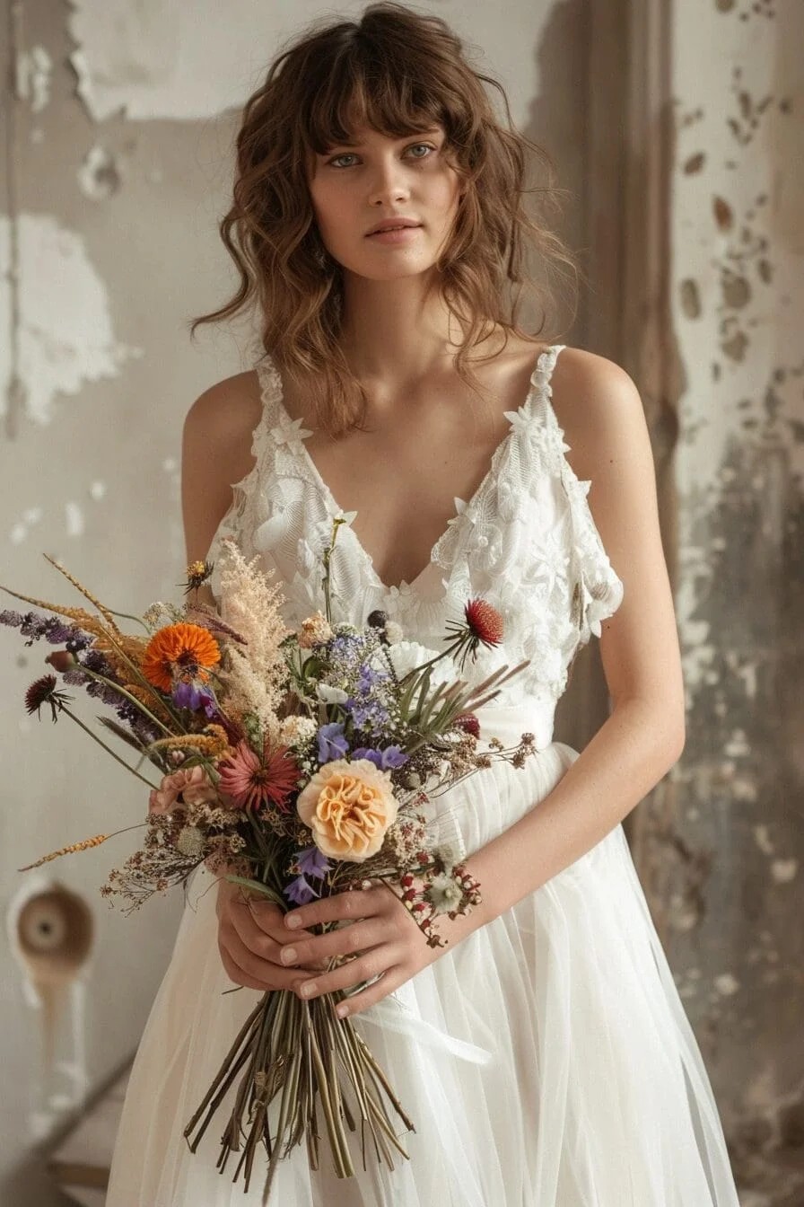 Wedding Bouquet with Wildflowers