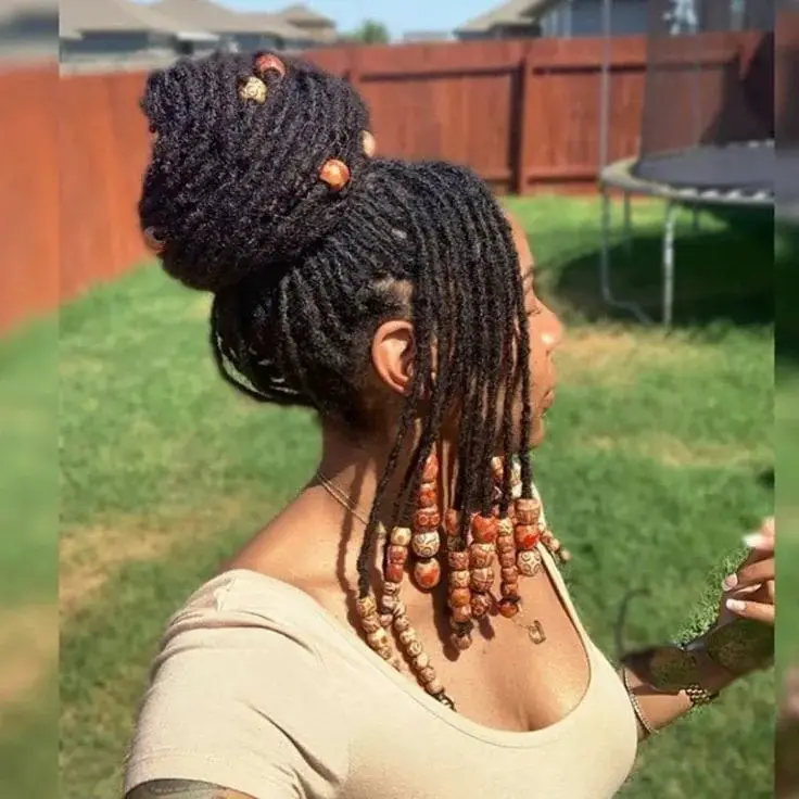 Dreadlock Buns with Beads