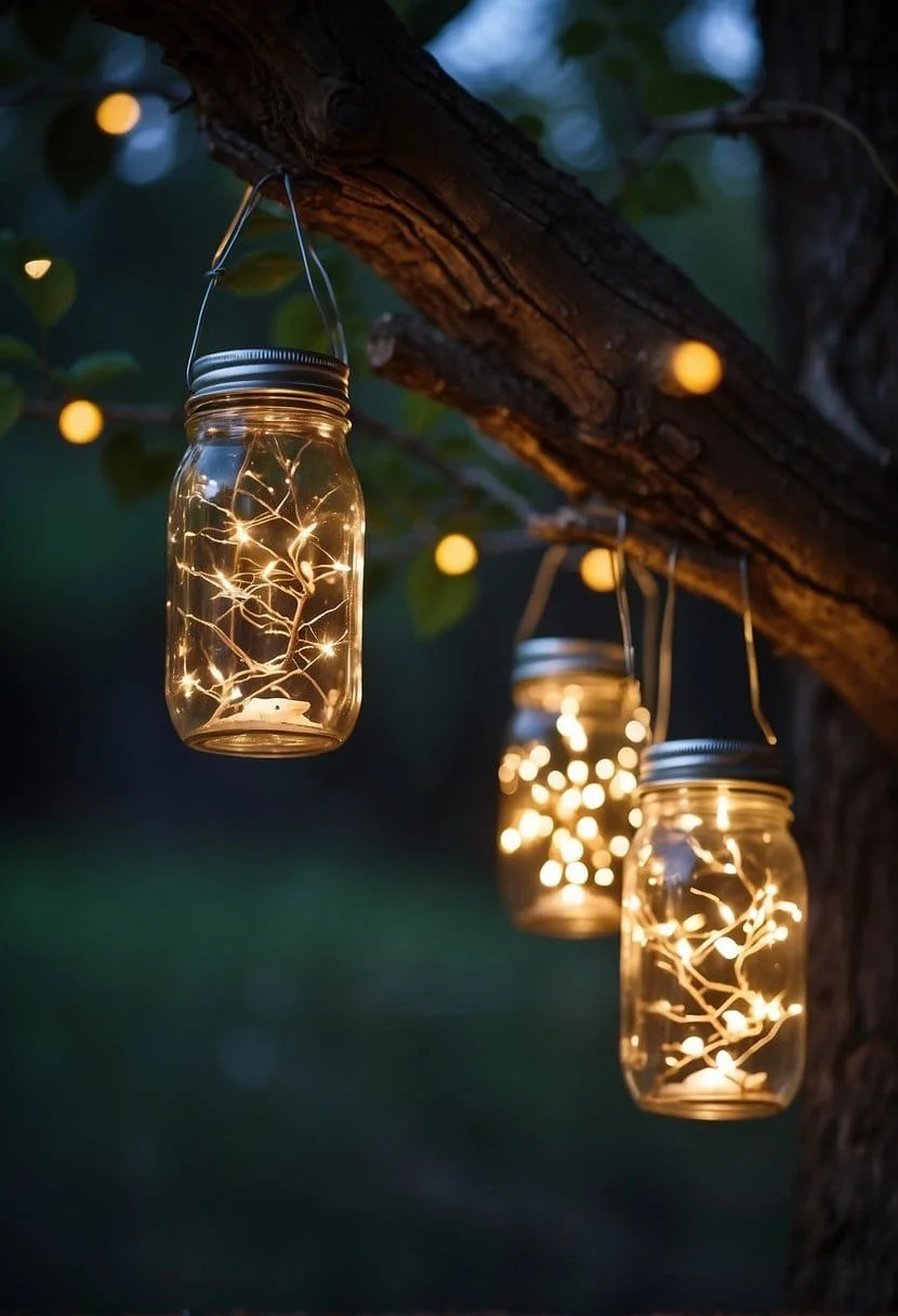 Mason Jar Lanterns with Fairy Lights