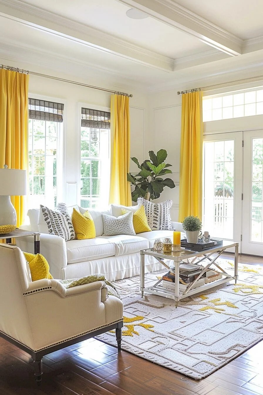 Pops of Citrus Yellow throughout the Room