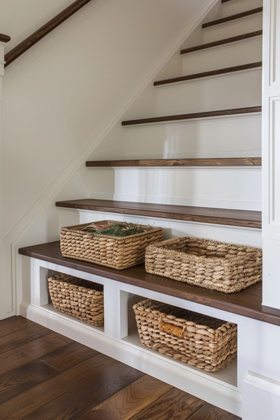 Stair Baskets for Clutter-Free Floors