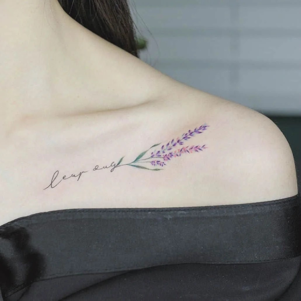 Lavender with Script or Calligraphy