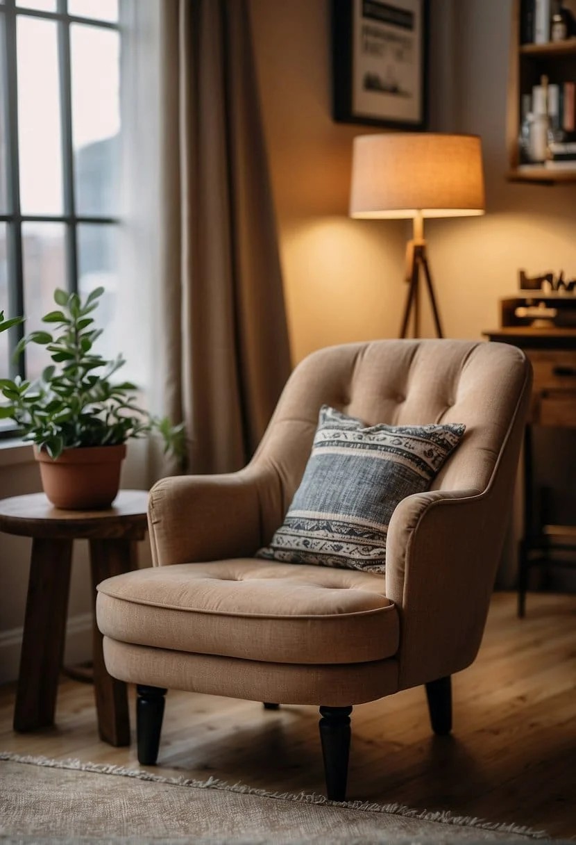 Use a Small-Scale Accent Chair to Add Seating without Taking up Too Much Space