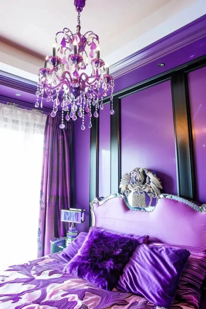 Chandelier with Purple Crystals