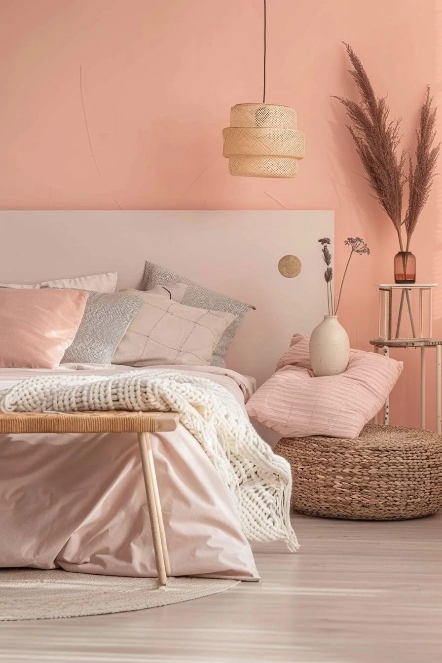 Peach Accent Wall