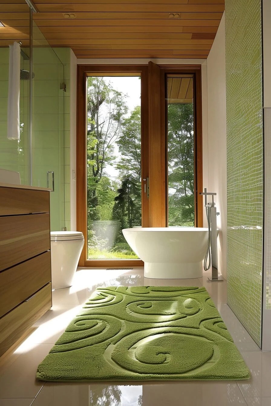 Green Bathroom Rug