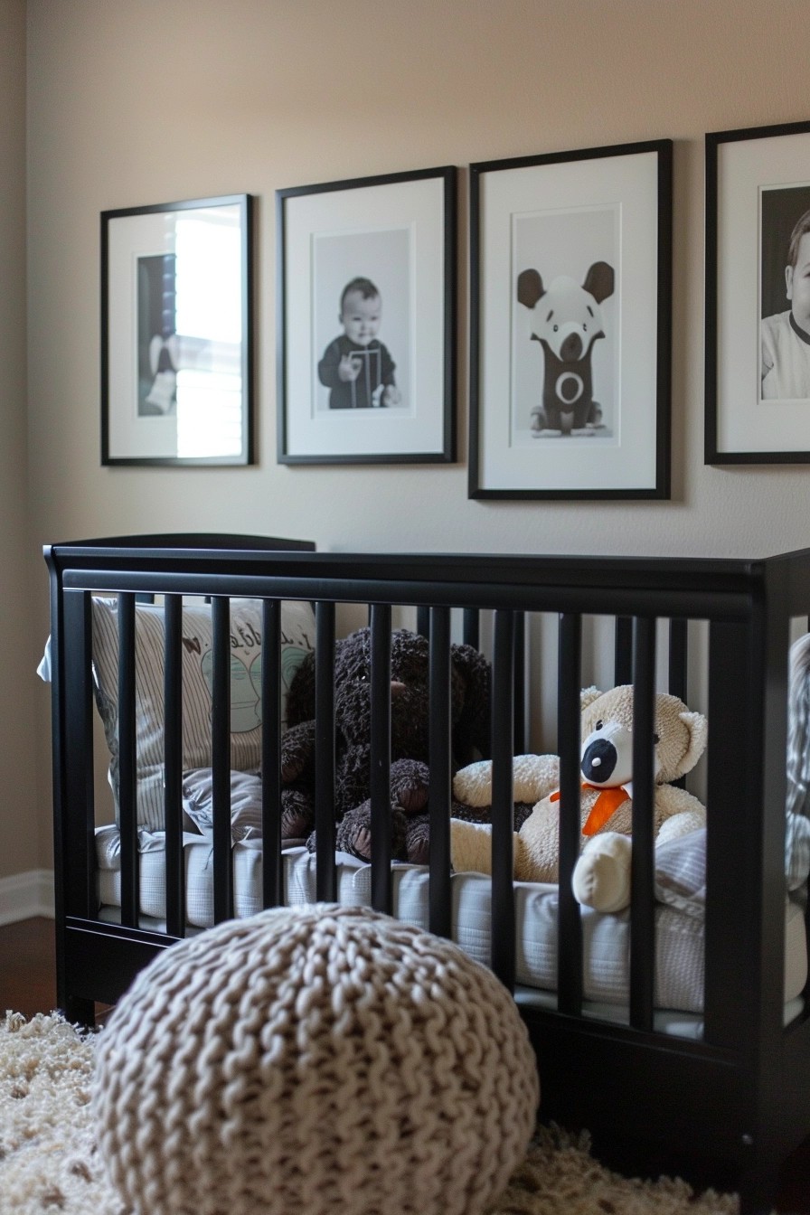 Personalized Family Photos on A Nursery Accent Wall