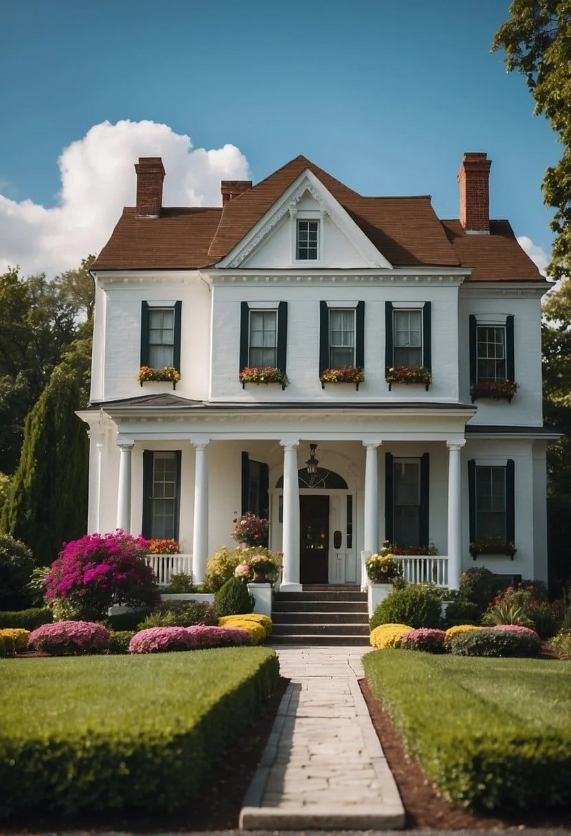 Colorful Trim On A White House