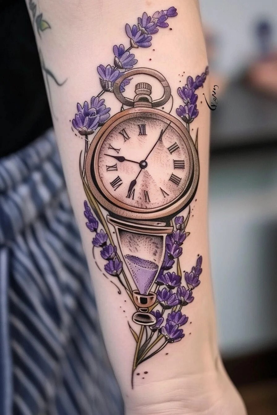 Lavender with a Clock or Hourglass