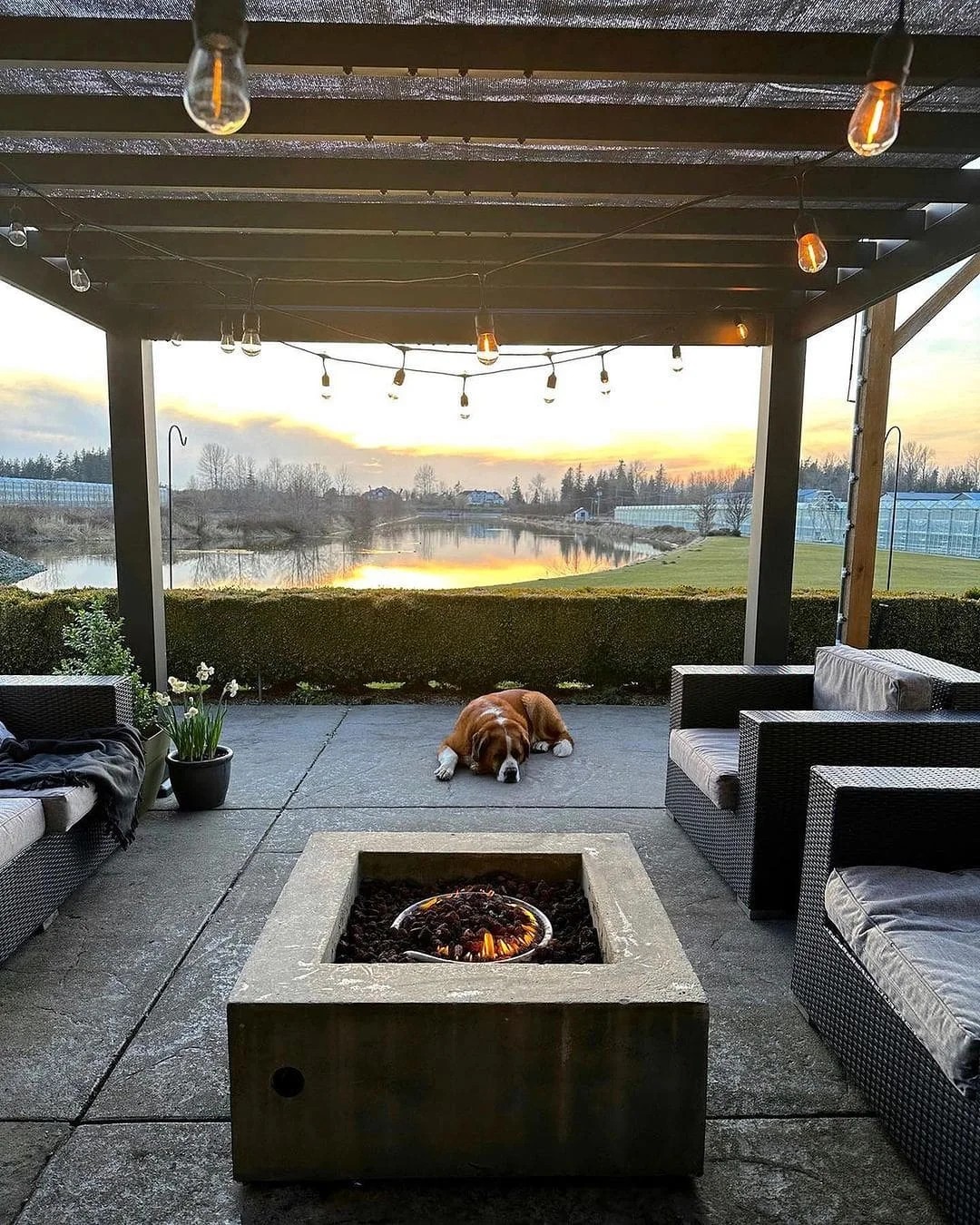 Fire Pit in an Open-Air Patio