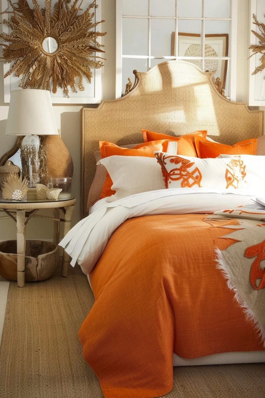 Textured Orange Duvet Cover