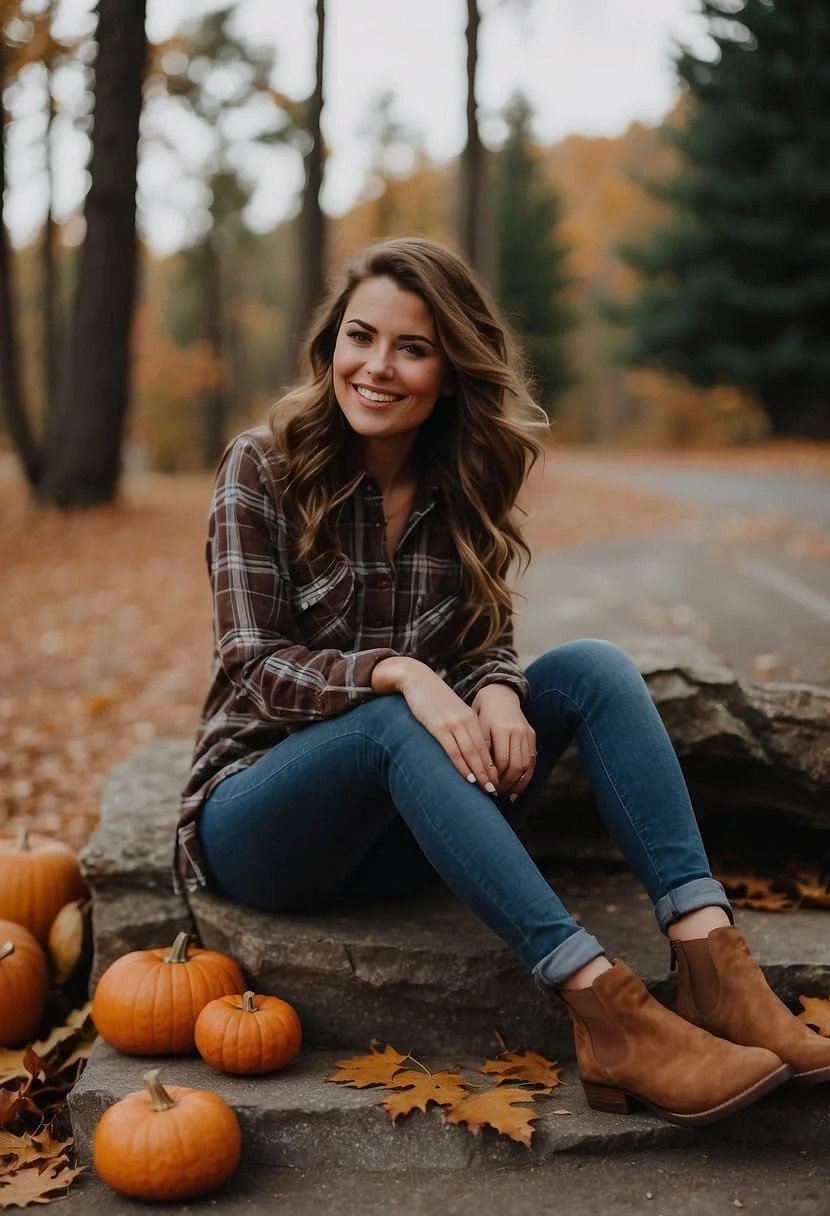 Flannel Shirt, Skinny Jeans, and Ankle Boots