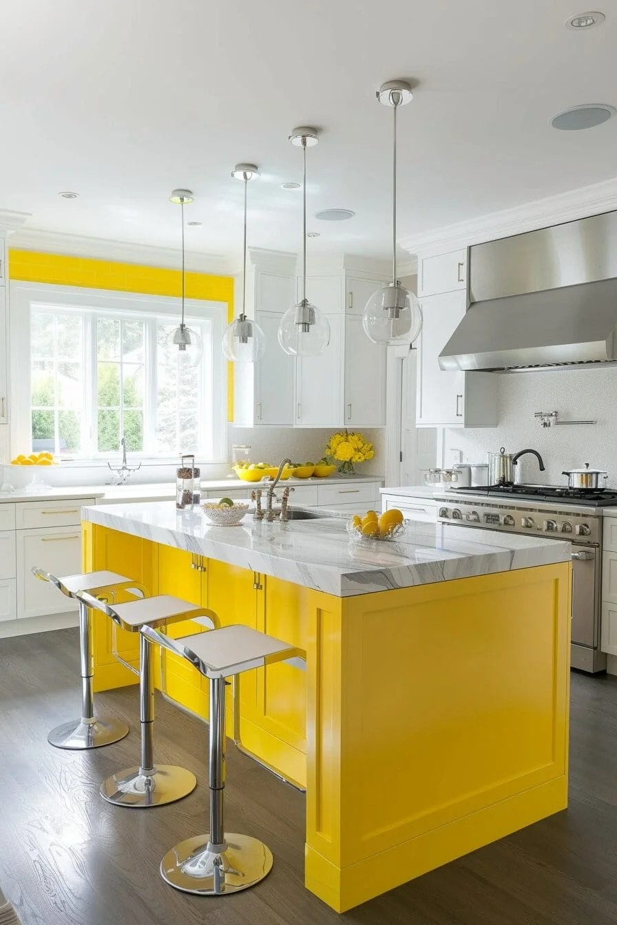 Cheerful Yellow and White