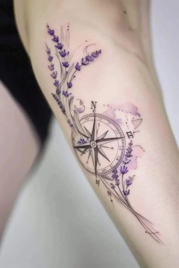 Lavender with a Compass or Map