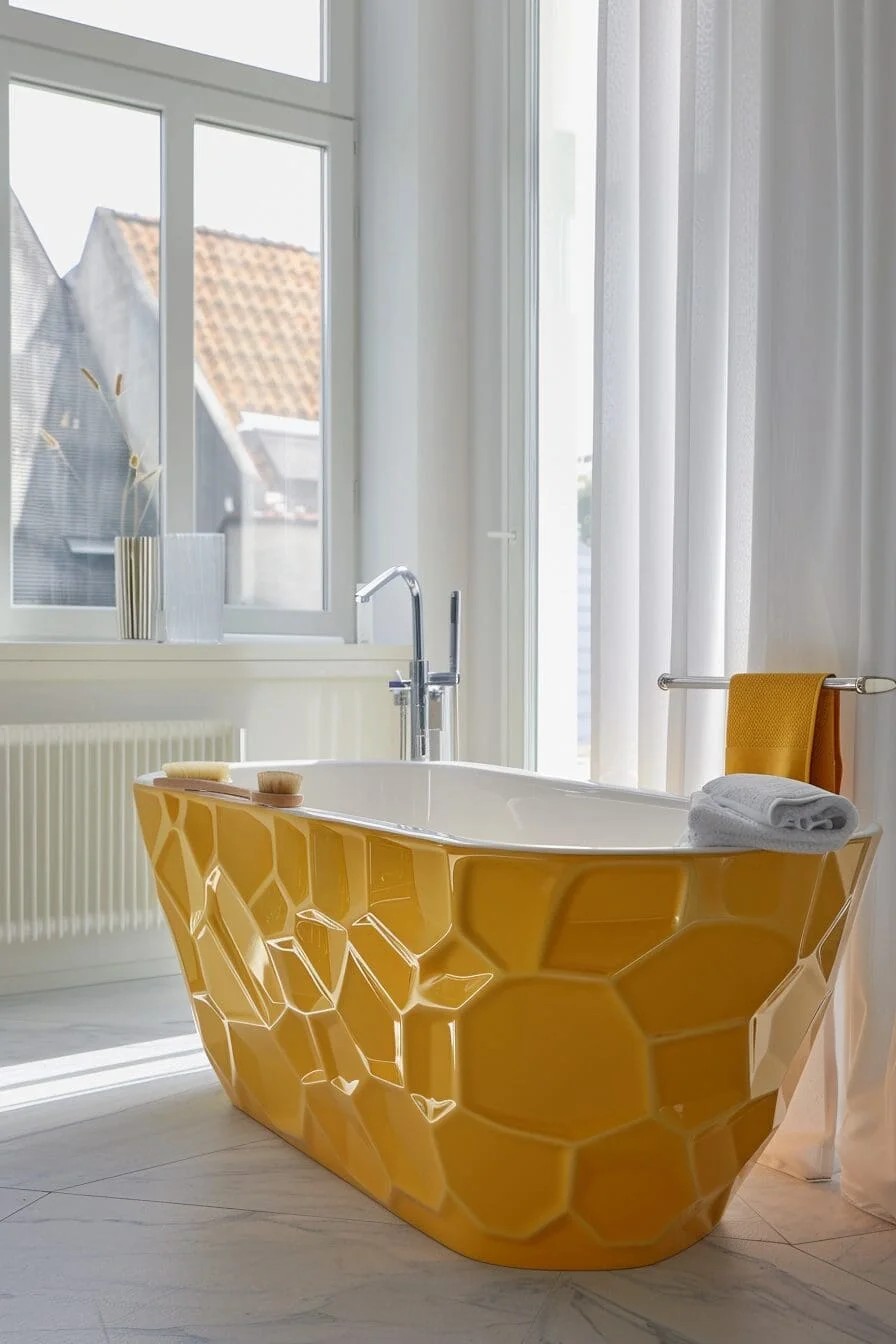 Honeycomb Yellow Bathtub