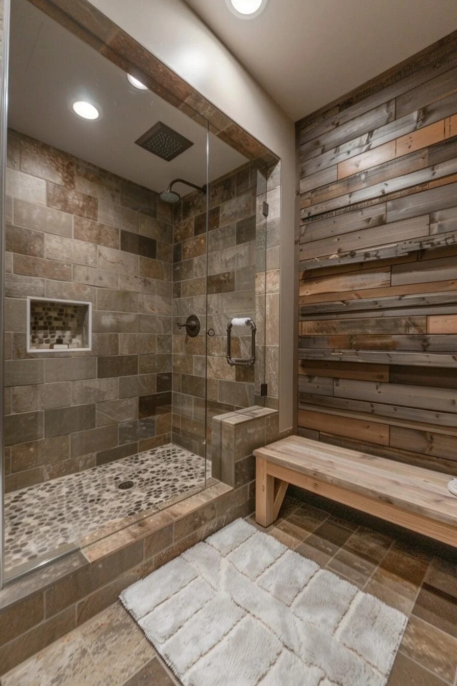 Taupe Tile Shower