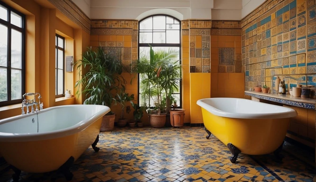 Eclectic Flair with Colorful Tiled Bathtubs